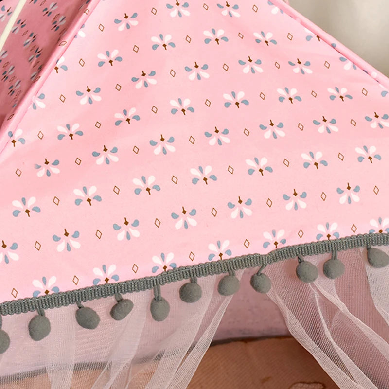 Cat Broken Flower Tent Semi Enclosed Internet Celebrity Tent Nest Universal For All Seasons Pet Supplies Summer Dog And Cat Nest