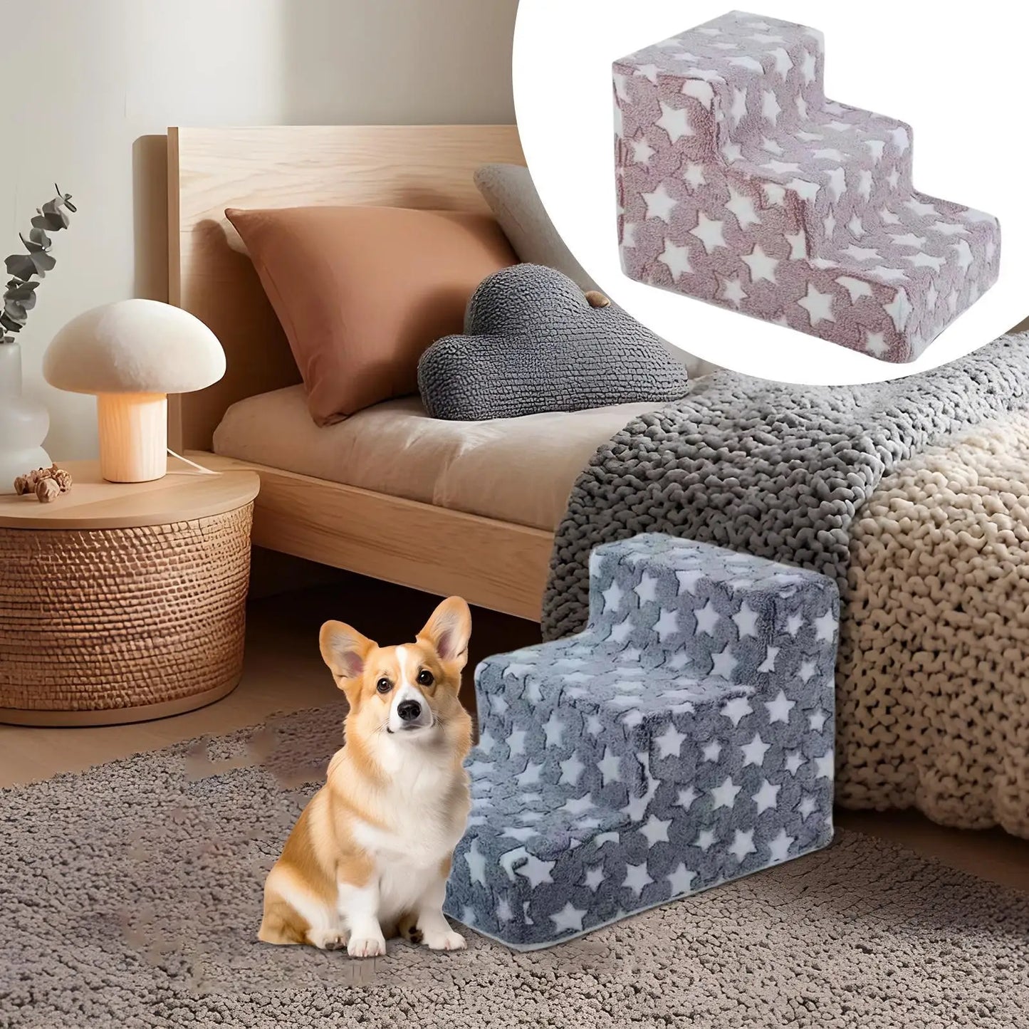 Pet Stairs Dog Stairs Removable Washable Dog Climbing Ladder Sofa Bed Climbing Ladder For Cats Dogs Pets Furniture Pet Dogs Ramp