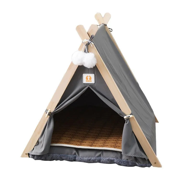 Elevated Enclosed Dog Tent Bed - Cozy Secure, All-Season for Small Dogs, Summer-Ready Portable Design Cool Summer Design