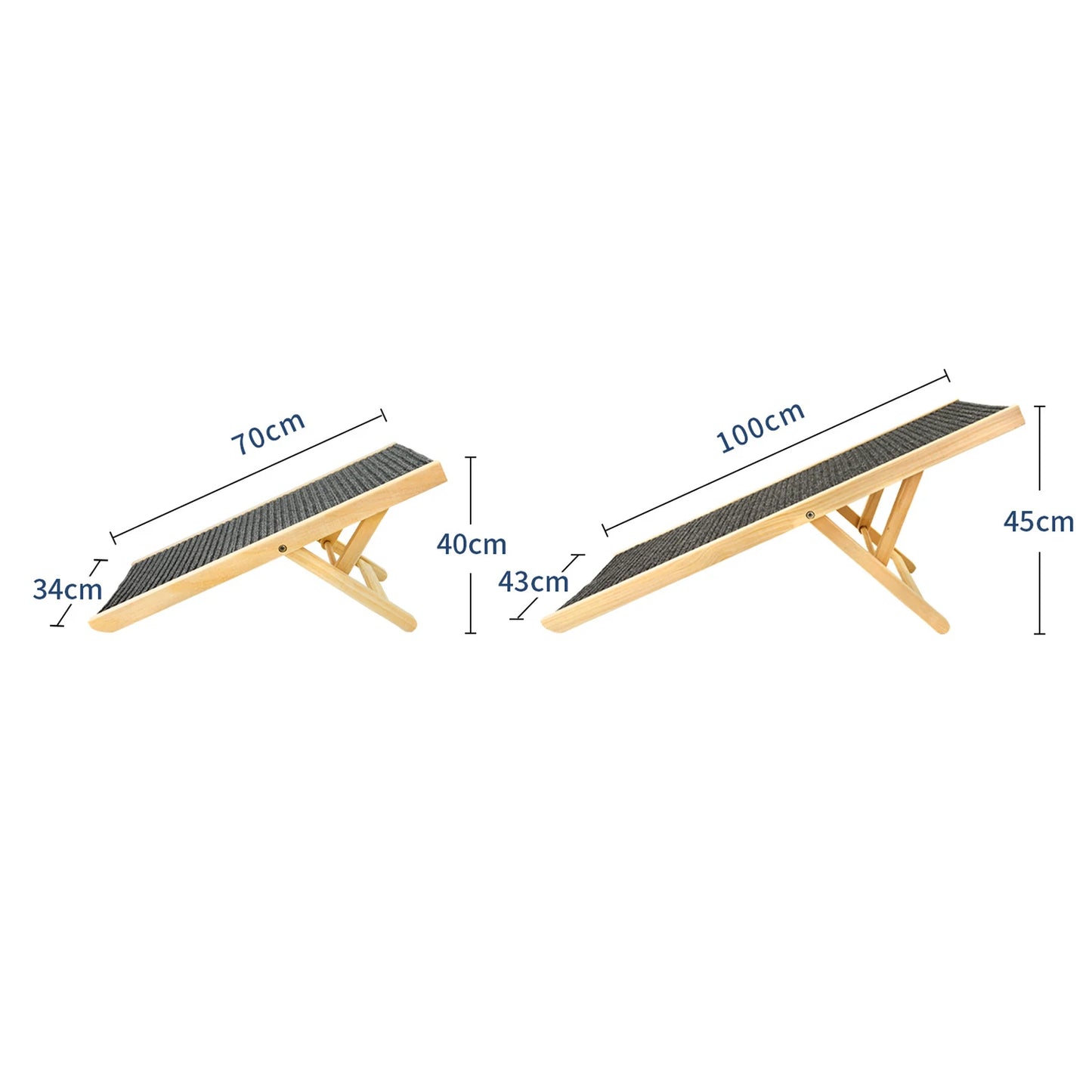 Pet Cat Ladder Wood Dog Ramp Height Adjustable Slip Resistance Foldable Pet Climbing Ladder for Sofa Bed Car Pet Climbing Ladder