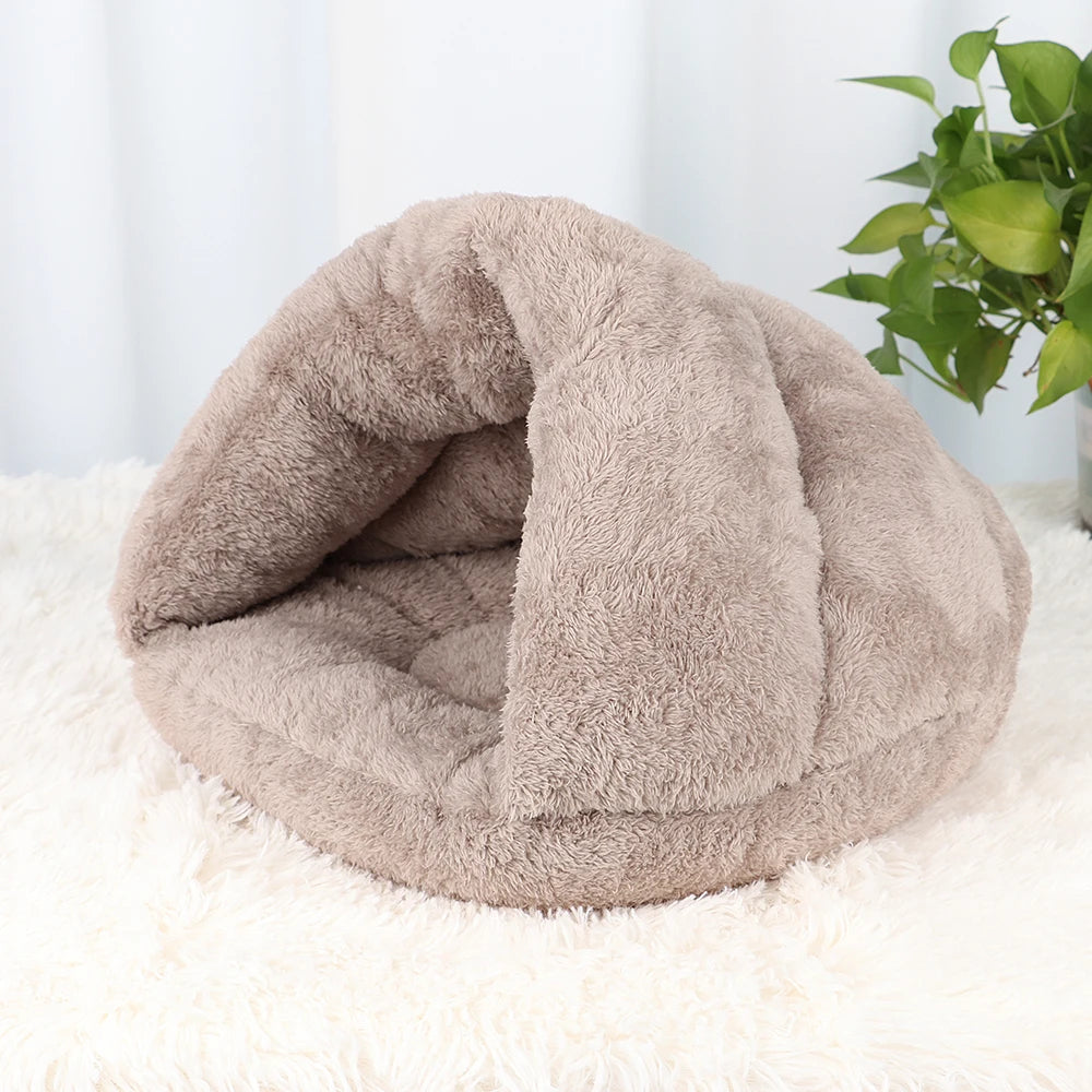 Warm Fleece Cat Bed Soft Kitten Nest Kennel For Small Dogs Cats Puppy Sleeping House Tent Pads Pet Accessories