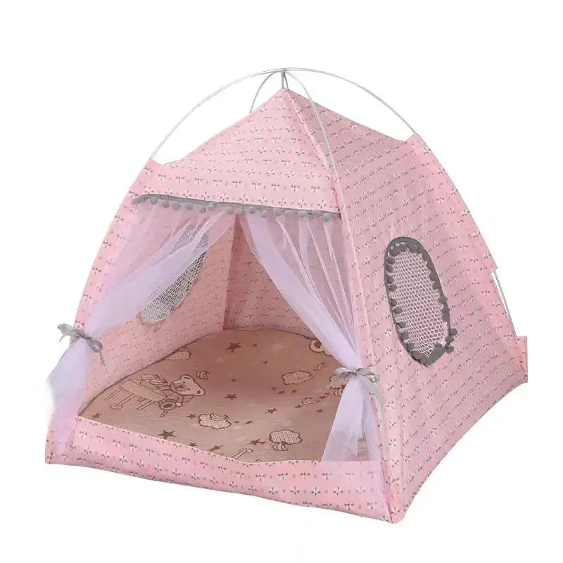 Cat Broken Flower Tent Semi Enclosed Internet Celebrity Tent Nest Universal For All Seasons Pet Supplies Summer Dog And Cat Nest