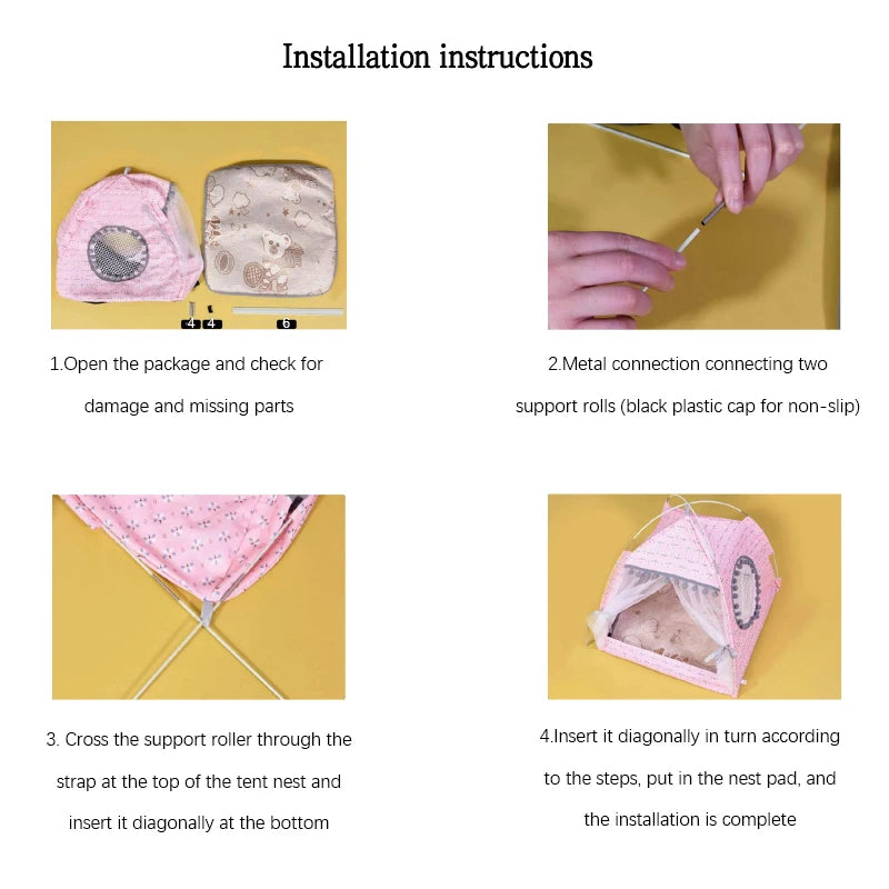 Cat Broken Flower Tent Semi Enclosed Internet Celebrity Tent Nest Universal For All Seasons Pet Supplies Summer Dog And Cat Nest